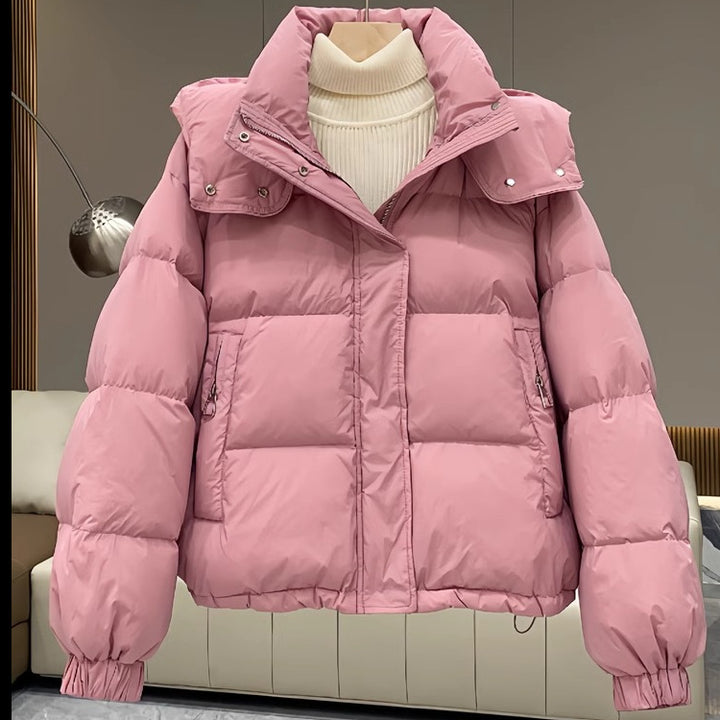 Women's Cropped Padded Coat – Ultra Short Solid Silhouette