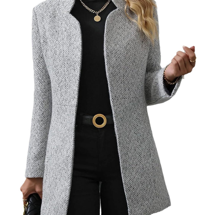 Women's Slim Fit Cotton Coat – Medium Length Tailored Commute Style