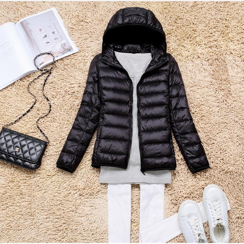 Women's Down Jacket – Lightweight Slim Fit Hooded Duck Down