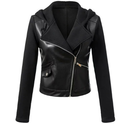 Women's Vegan Leather Motorcycle Jacket – Classic Moto Silhouette