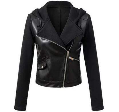 Women's Vegan Leather Motorcycle Jacket – Classic Moto Silhouette