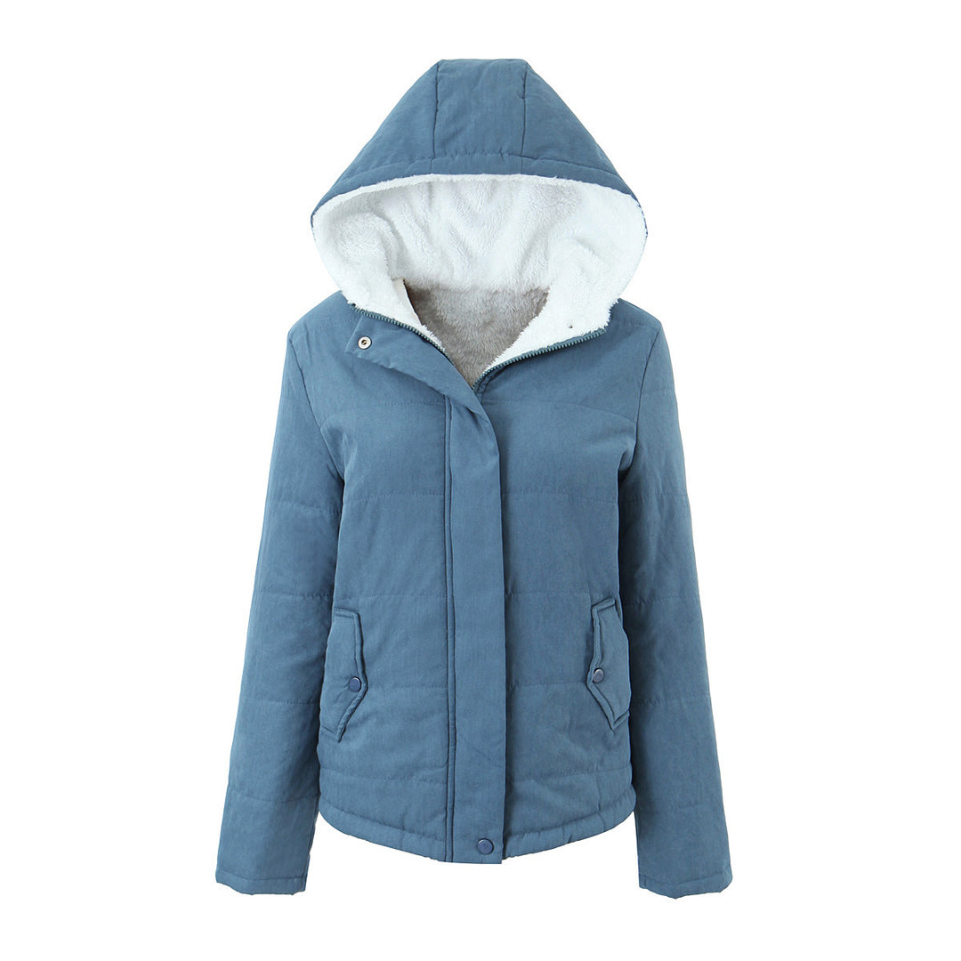 Women's Hooded Padded Jacket – Fleece Lined, Slim Fit, Lightweight Comfort