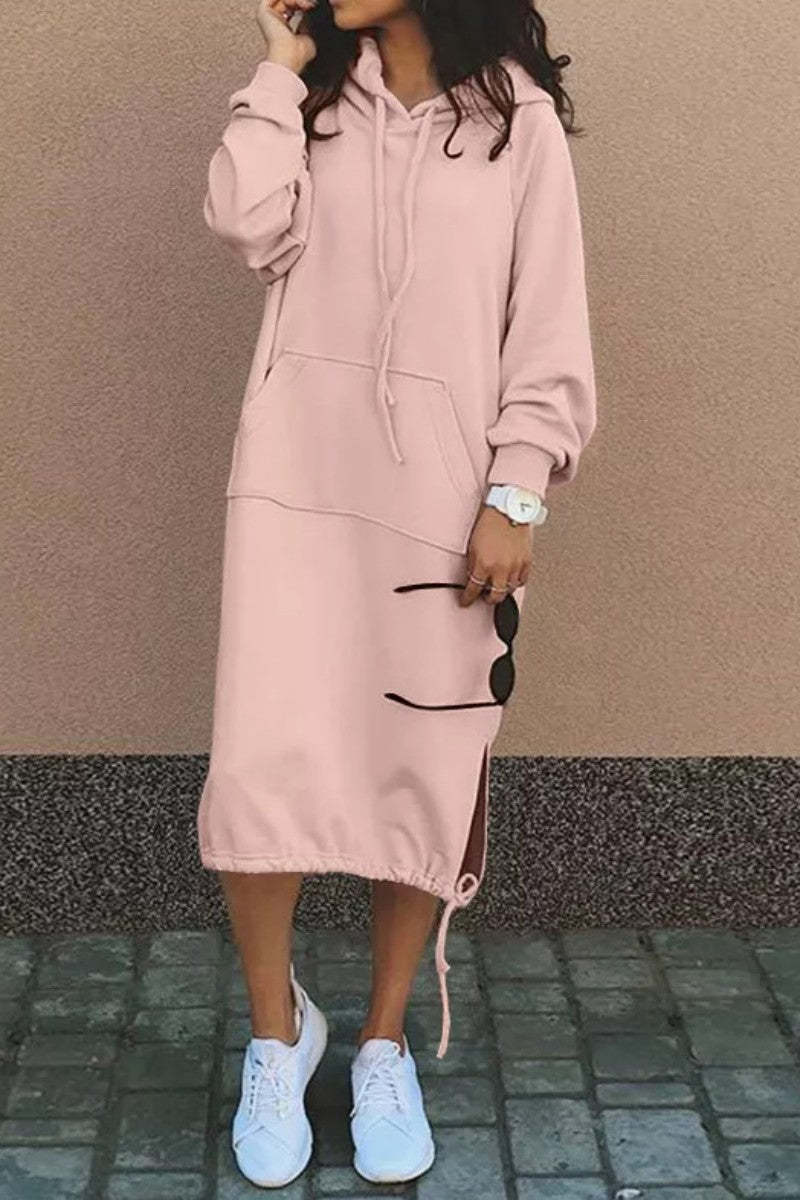 Women's Long Knit Hoodie – Plus Relaxed Pullover with Pocket