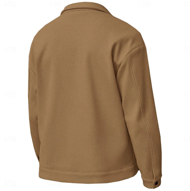 Men's Slim Fit Wool Look Coat – Classic Lapel Design