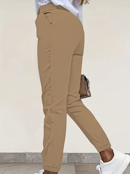 High Waist Women's Cropped Trouser – Soft Chenille Slim-Fit