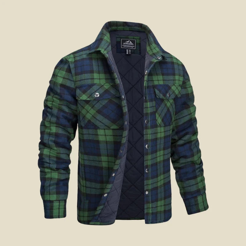 Men's Shirt Jacket – Quilted Lining and Plaid Pattern