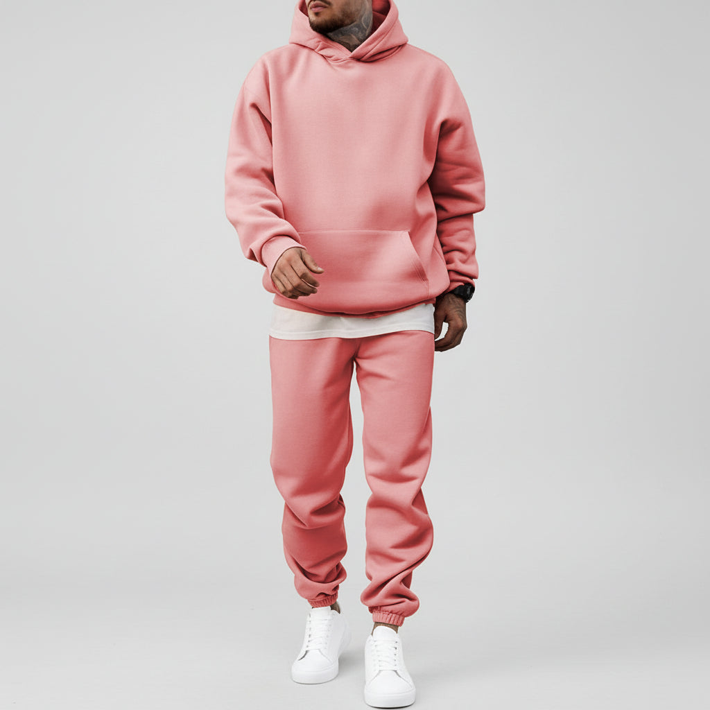 Men's Sporty Fleece Lined Two Piece Set – Relaxed Hooded Fit