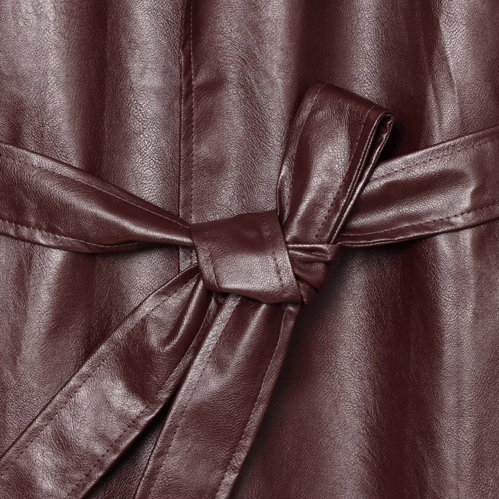 Women's Vegan Leather Jacket – Belted Chic Zipper Detail