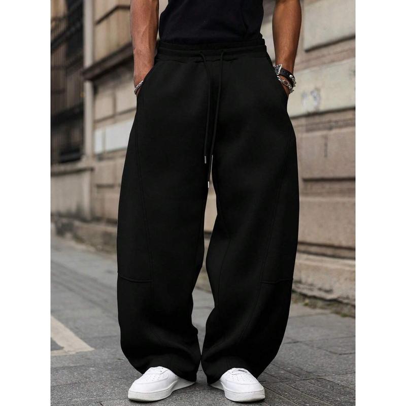 Men's High Waist Cropped Trousers – Lightweight Straight Fit Blend