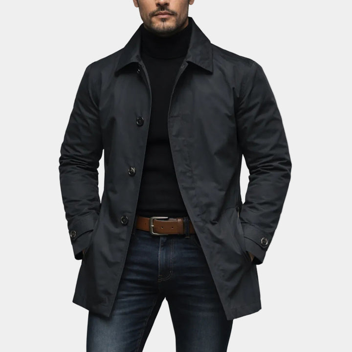 Men's Trench Coat Cardigan – Relaxed Fit, Lightweight Fabric