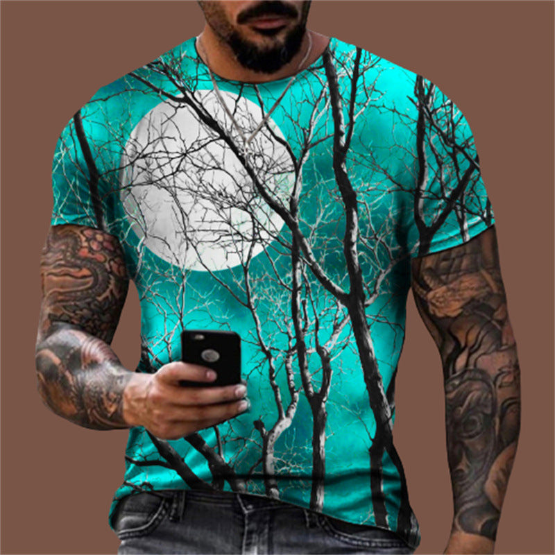 Men's Graphic T-Shirt – Digital Print, Relaxed Summer Fit