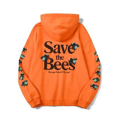 Men’s Cotton Hoodie – Bee Graphic, Relaxed Fit, Unisex Style
