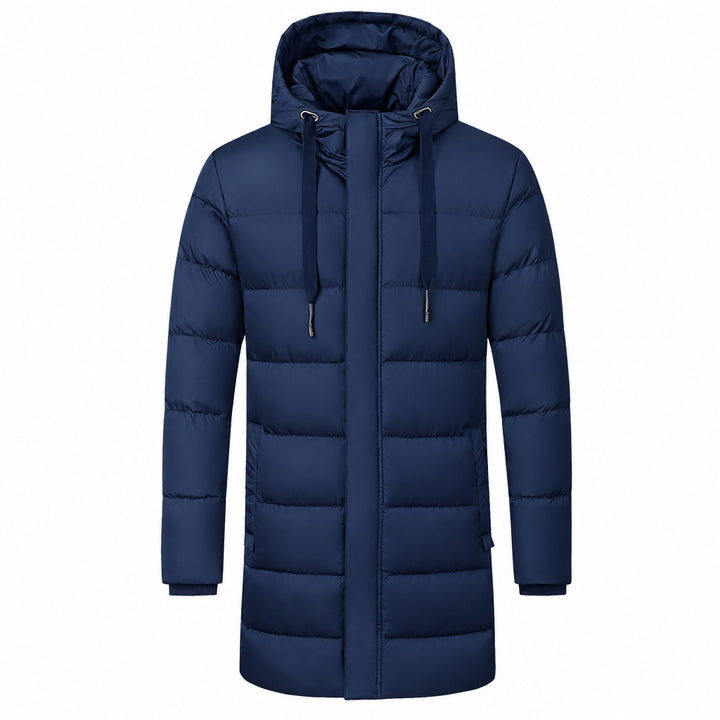 Men's Heated Down Cotton Parka – Quilted Padded Longline Design