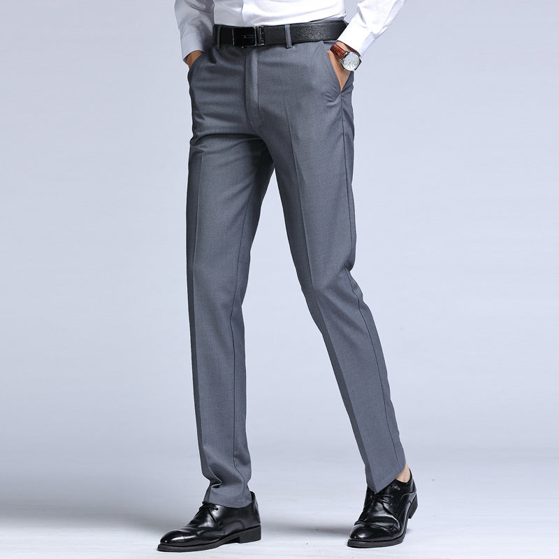 Men's Slim Fit Trousers – Structured Blend Business Pants