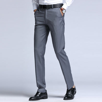 Men's Slim Fit Trousers – Structured Blend Business Pants