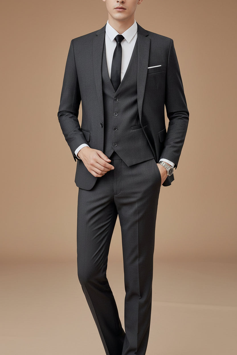 Men's Three Piece Suit – Slim Fit Cotton Modern Tailored Set
