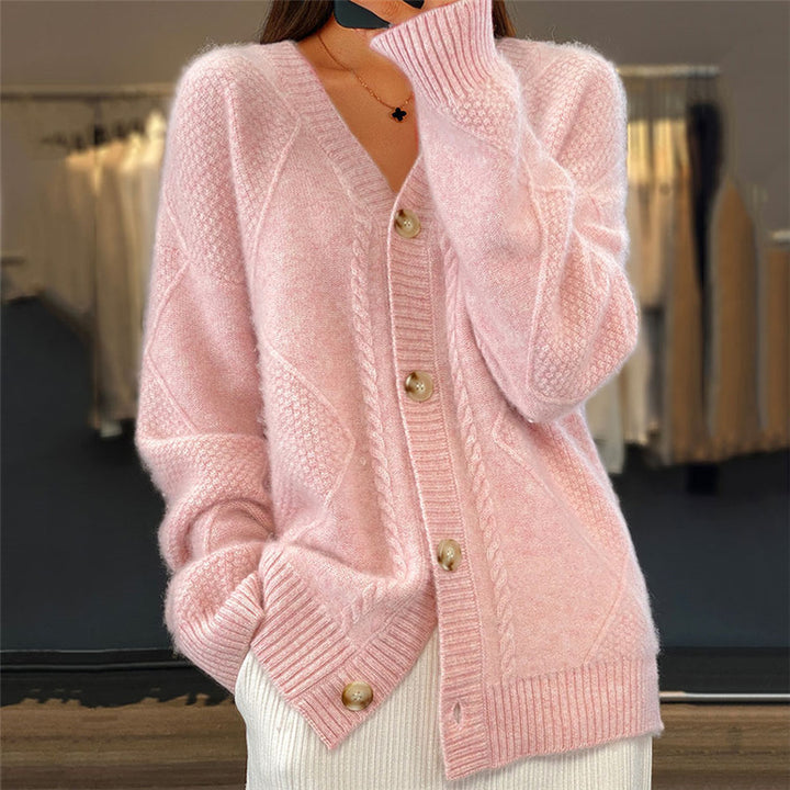 Women's Brocade Knit Sweater Coat – Relaxed Open-Front Design