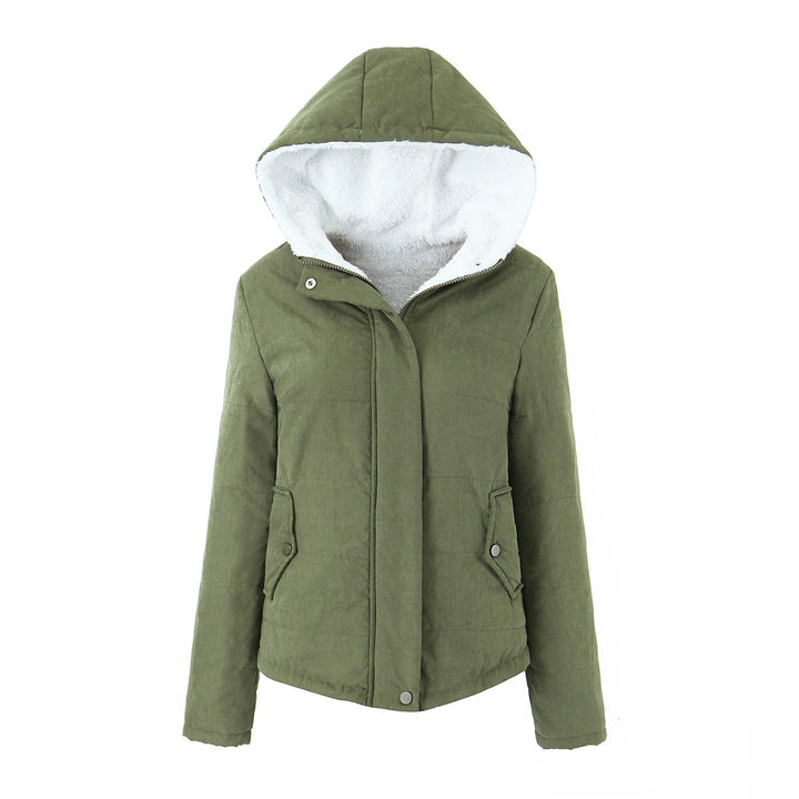 Women's Hooded Padded Jacket – Fleece Lined, Slim Fit, Lightweight Comfort