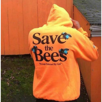 Men’s Cotton Hoodie – Bee Graphic, Relaxed Fit, Unisex Style