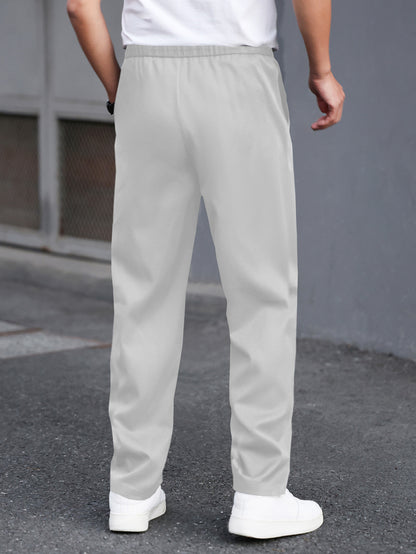 Men's Casual Mid-Rise Full-Length Trouser – Relaxed Smart Fit