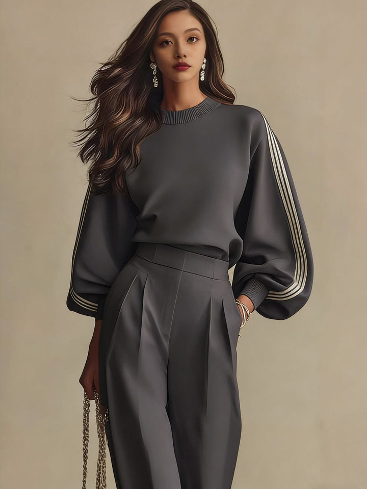 Women's Two Piece Lounge Set – Soft Stretch Sweatshirt & Pants