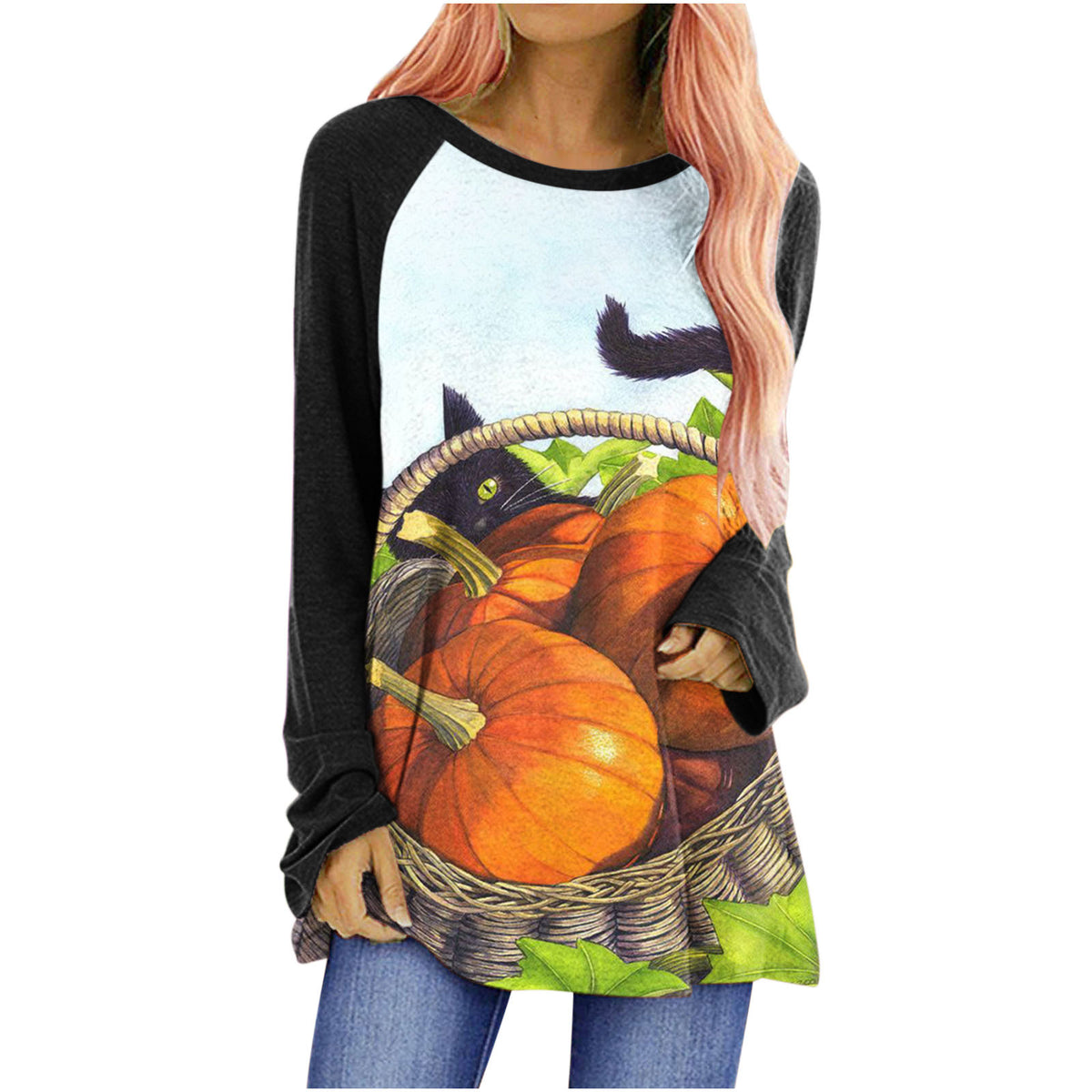 Women's Long Sleeve Cotton T-Shirt – Relaxed Fit Round Neck Essential