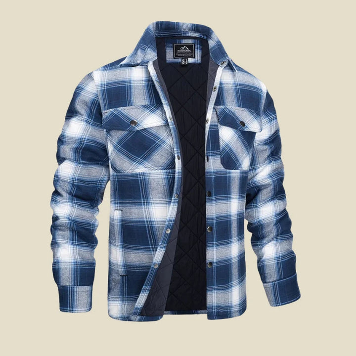 Men's Shirt Jacket – Quilted Lining and Plaid Pattern