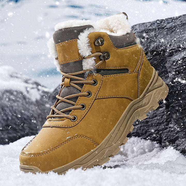 Men's Cowhide Boot – Insulated Cotton-Padded Rugged Design