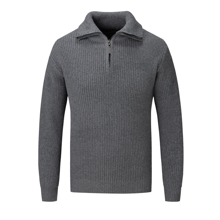 Men's Pullover Sweater – Solid Knit, Relaxed Fit, Layering Piece