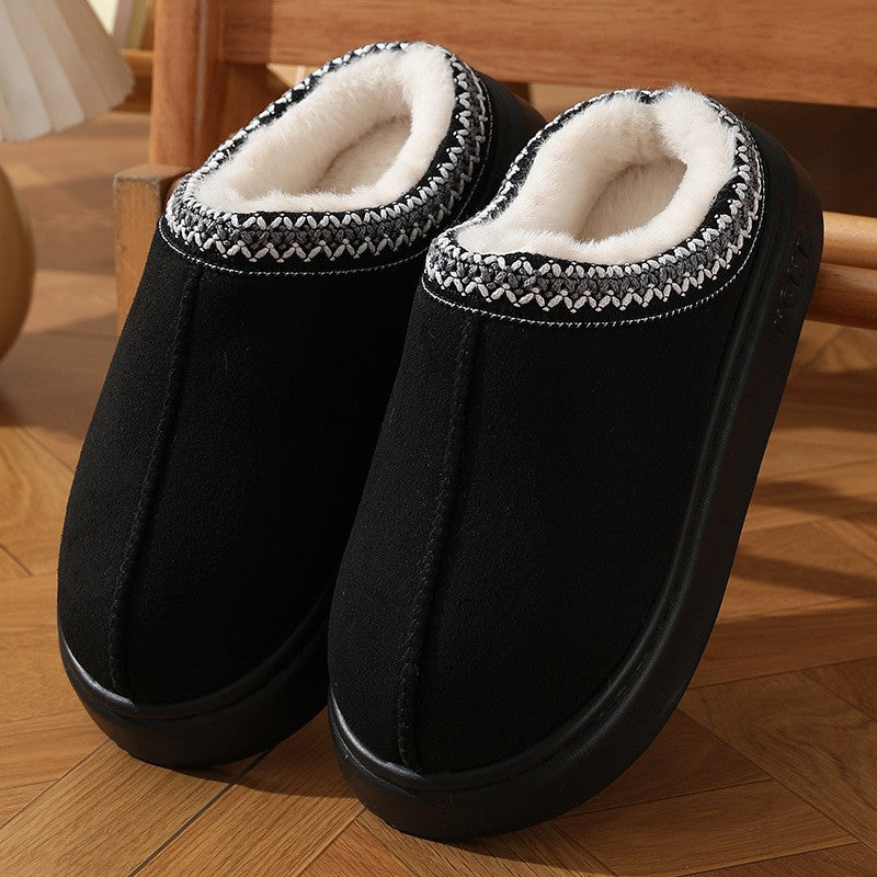 Women's Velvet Slippers Closed-Toe with Thick Lightweight Sole