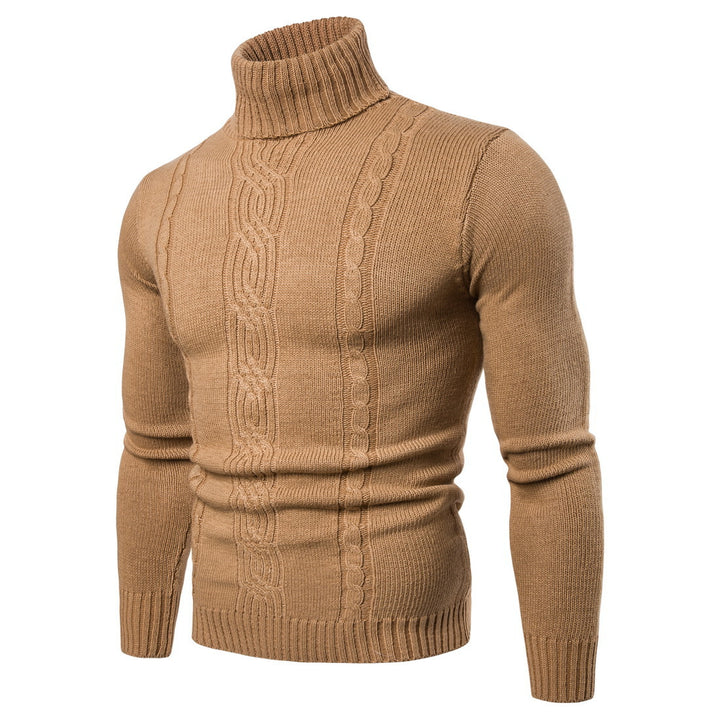 Men's Wool Blend Sweater – Textured Jacquard Knit Pullover