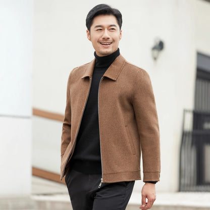 Men's Wool Jacket – Classic Short Lapel with Patch Pockets