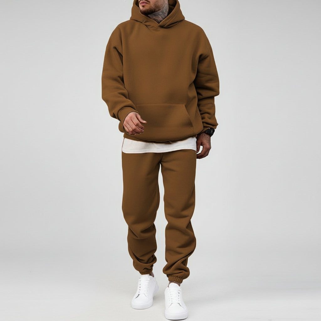 Men's Sporty Fleece Lined Two Piece Set – Relaxed Hooded Fit