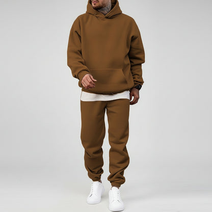 Men's Sporty Fleece Lined Two Piece Set – Relaxed Hooded Fit