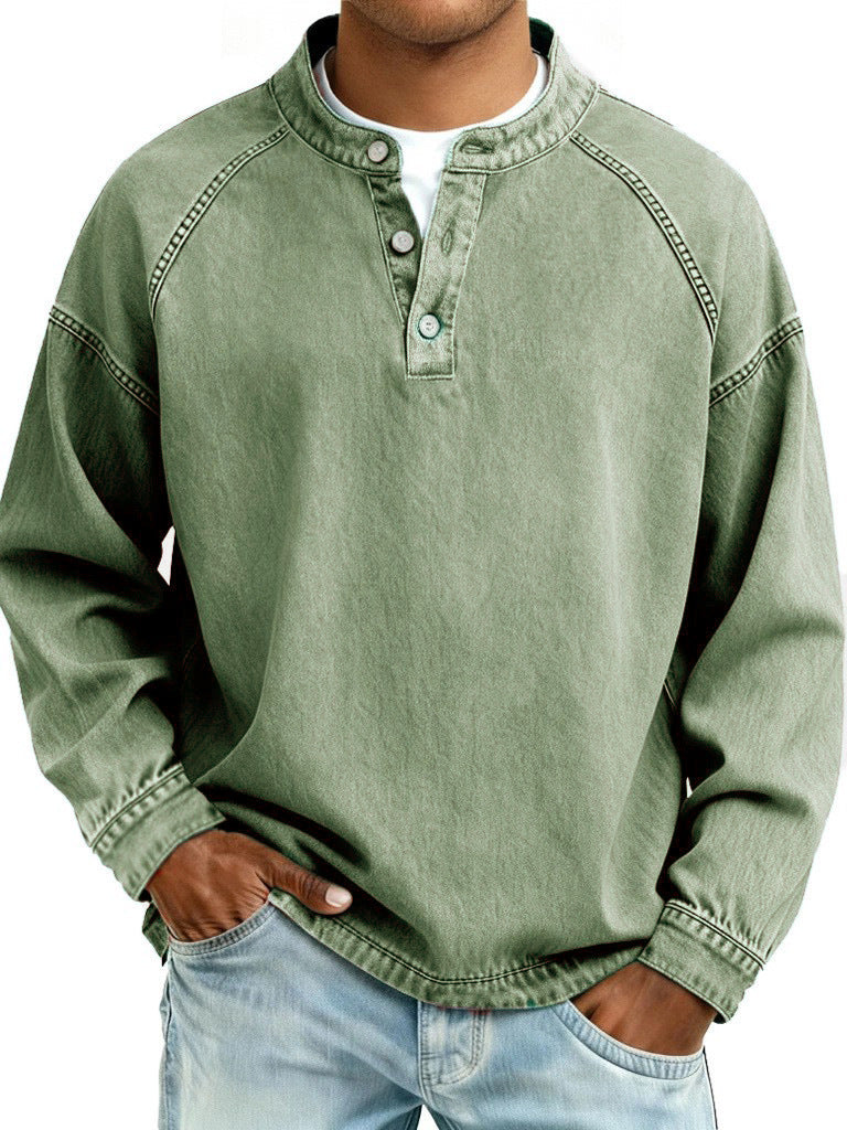 Men's Cotton Slim Fit Pullover Shirt – American Vintage Style