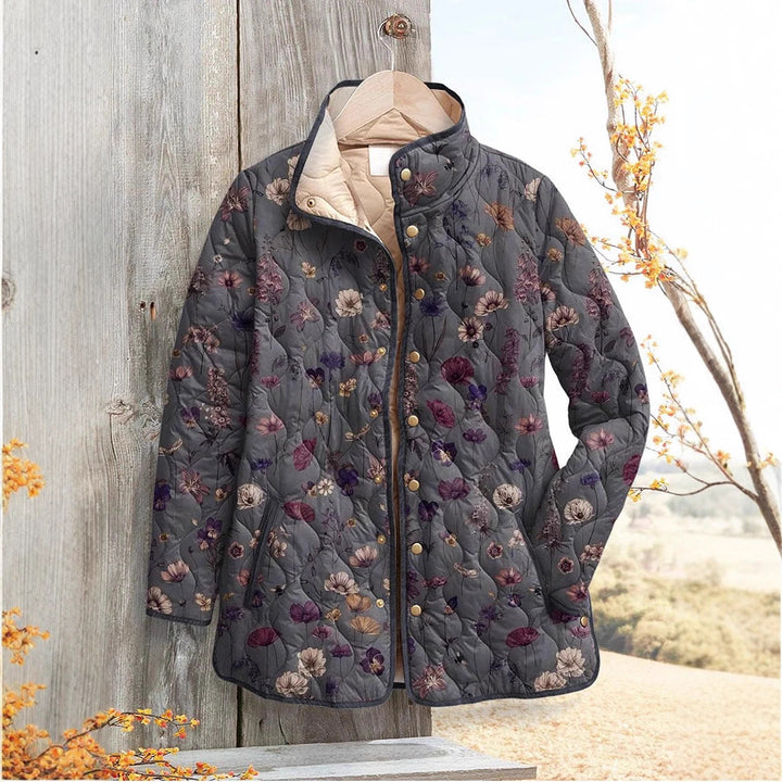 Women's Gradient Quilted Jacket – Stand Collar, Commuter Fit