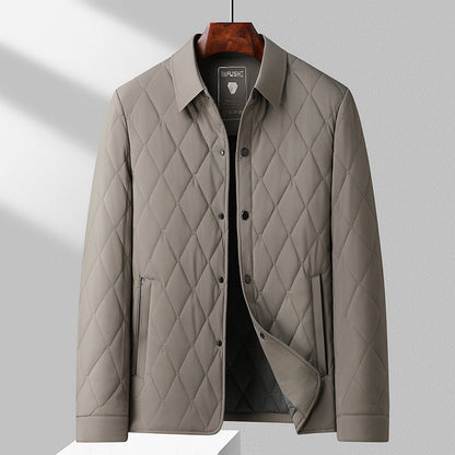 Men's Quilted Thermal Jacket – Slim Fit Cardigan Cotton