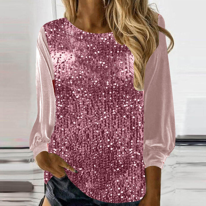 Sequin Corduroy Top – Women's Relaxed Long Sleeve Pullover