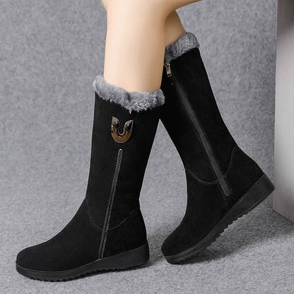 Women's Winter Boots – Mid-Tube, Warm Plush Lining, Non-Slip Sole