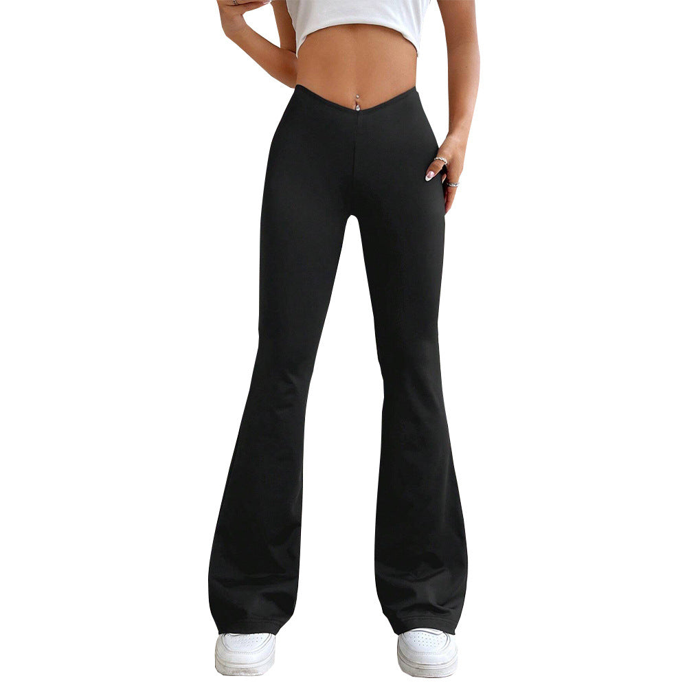Women's Bootcut Trouser in Stretch Fabric – V-Waist, Subtle Flare