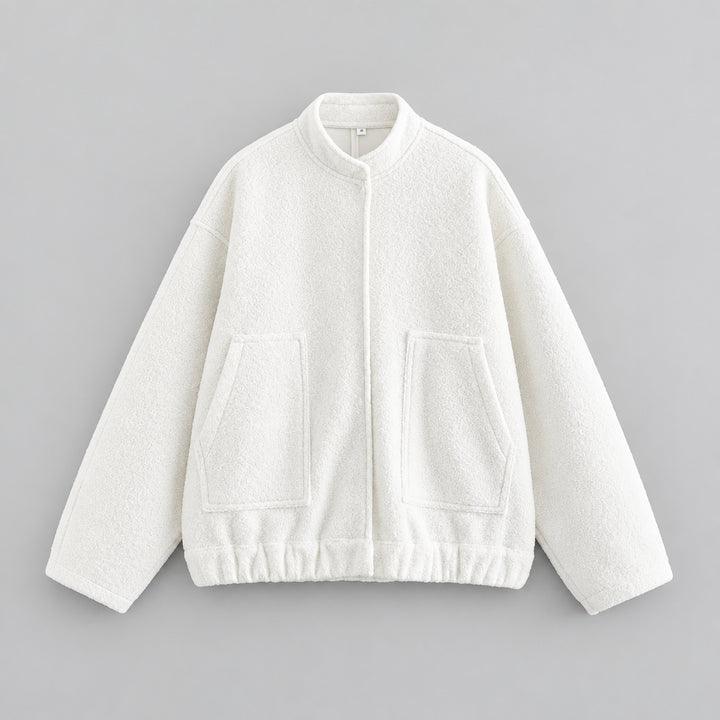 Women's Mandarin Collar Coat – Hidden Button Streetwear Layering