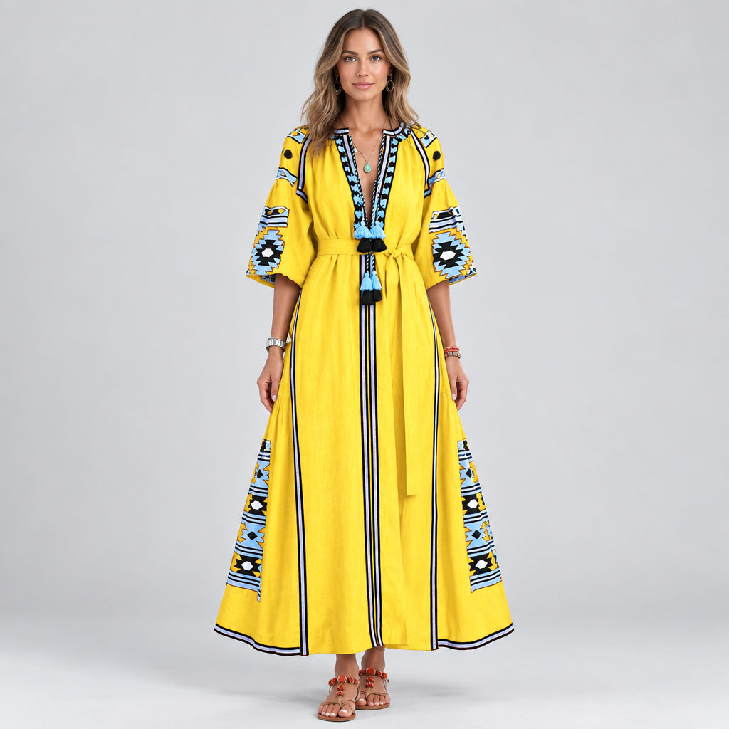 Midi Dress for Women – Printed Digital Art, Lightweight Fluid Fit