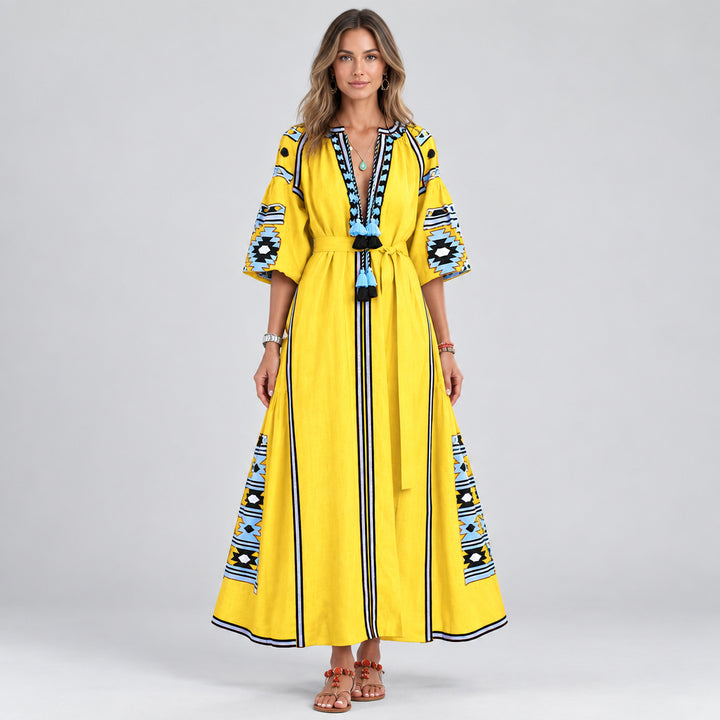 Midi Dress for Women – Printed Digital Art, Lightweight Fluid Fit