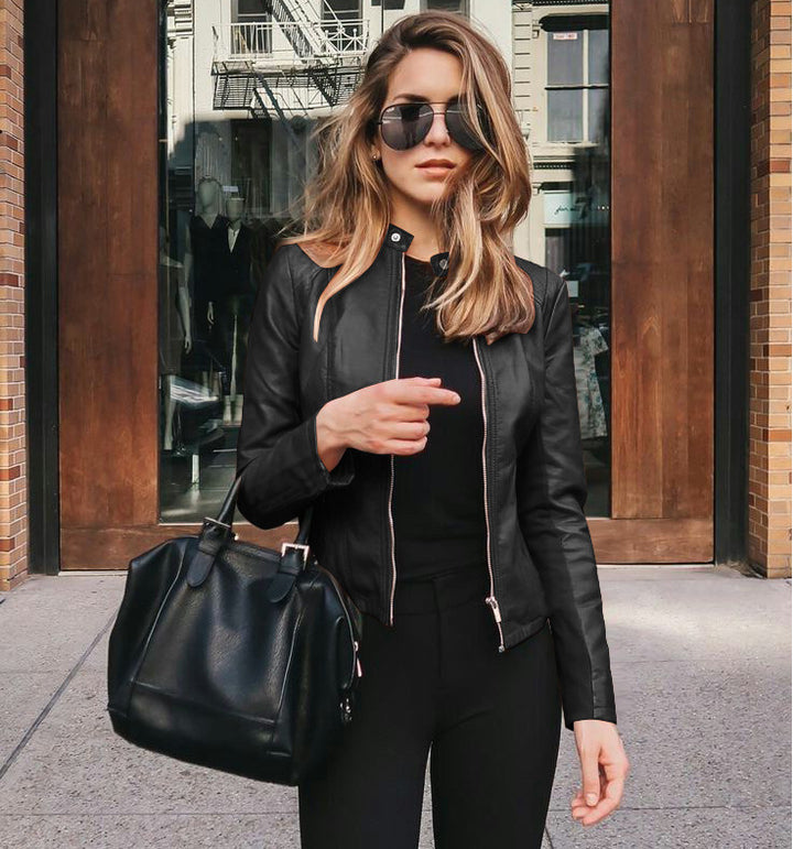 Women's Vegan Leather Jacket – Modern Tailored Silhouette