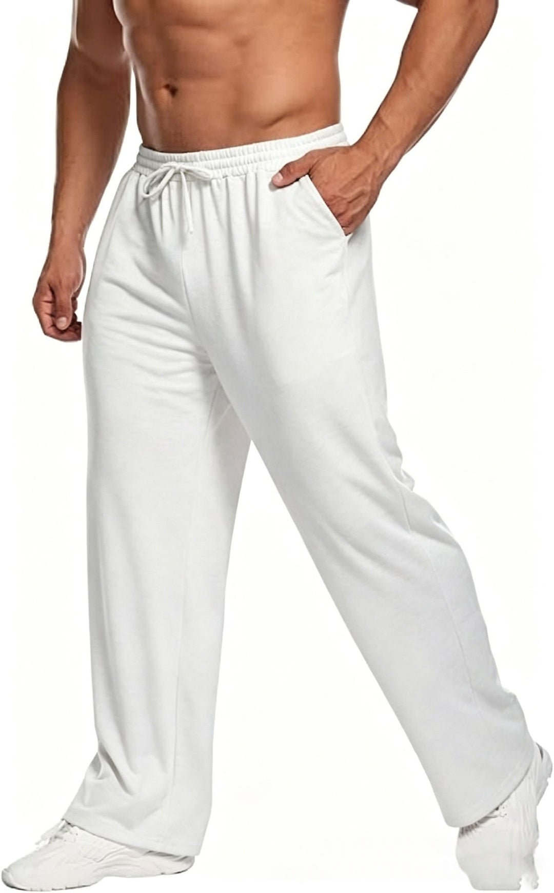 Men's Athletic Pant – Stretch Fabric Straight Leg Drawstring Trousers