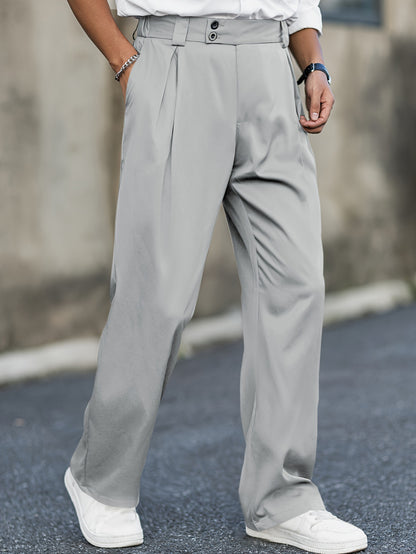 Men's Wide-Leg Cotton Trouser – Relaxed Fit, Stretch Waistband