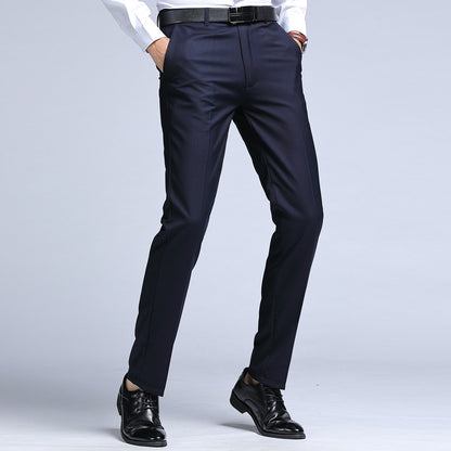 Men's Slim Fit Trousers – Structured Blend Business Pants