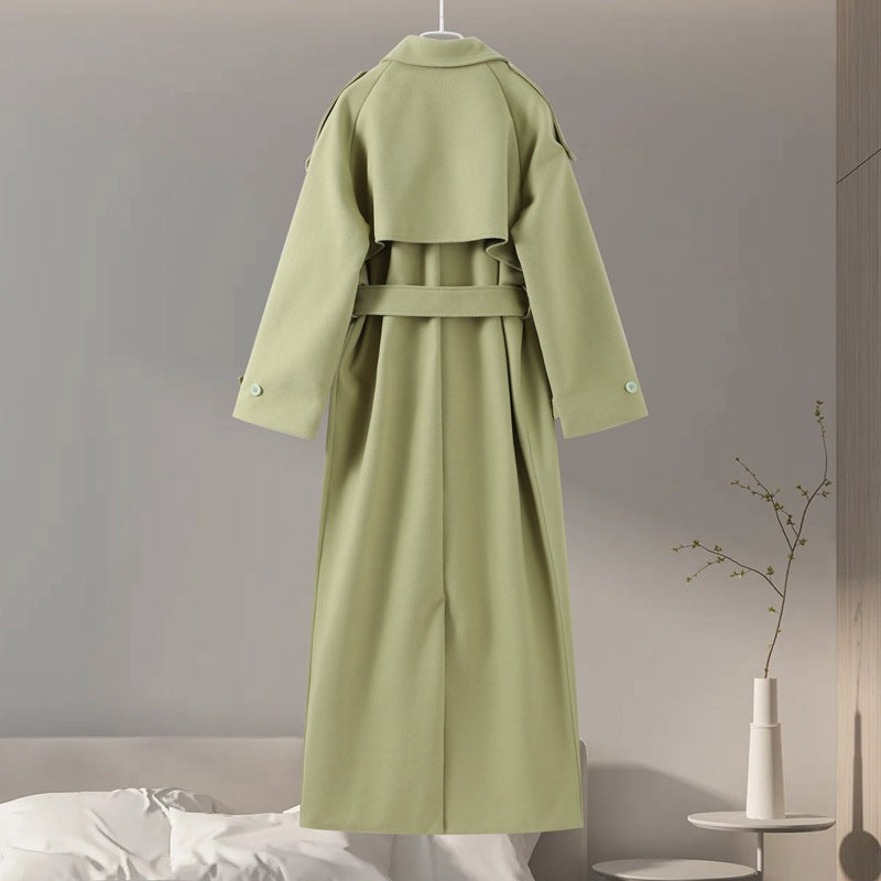Women's Long Lapel Tie-Waist Coat – Elegant Layered Silhouette