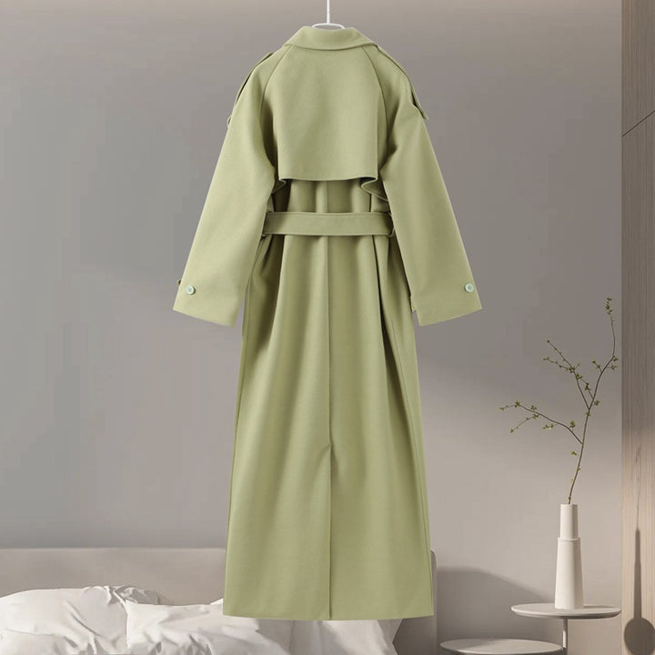 Women's Long Lapel Tie-Waist Coat – Elegant Layered Silhouette