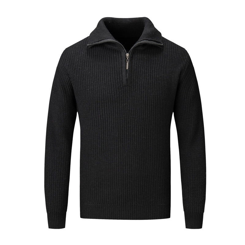 Men's Pullover Sweater – Solid Knit, Relaxed Fit, Layering Piece